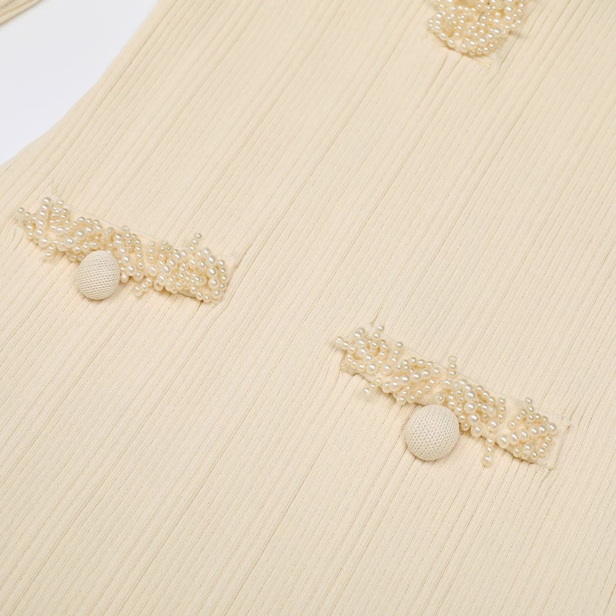 Pearl Embellished Mermaid Knit Dress