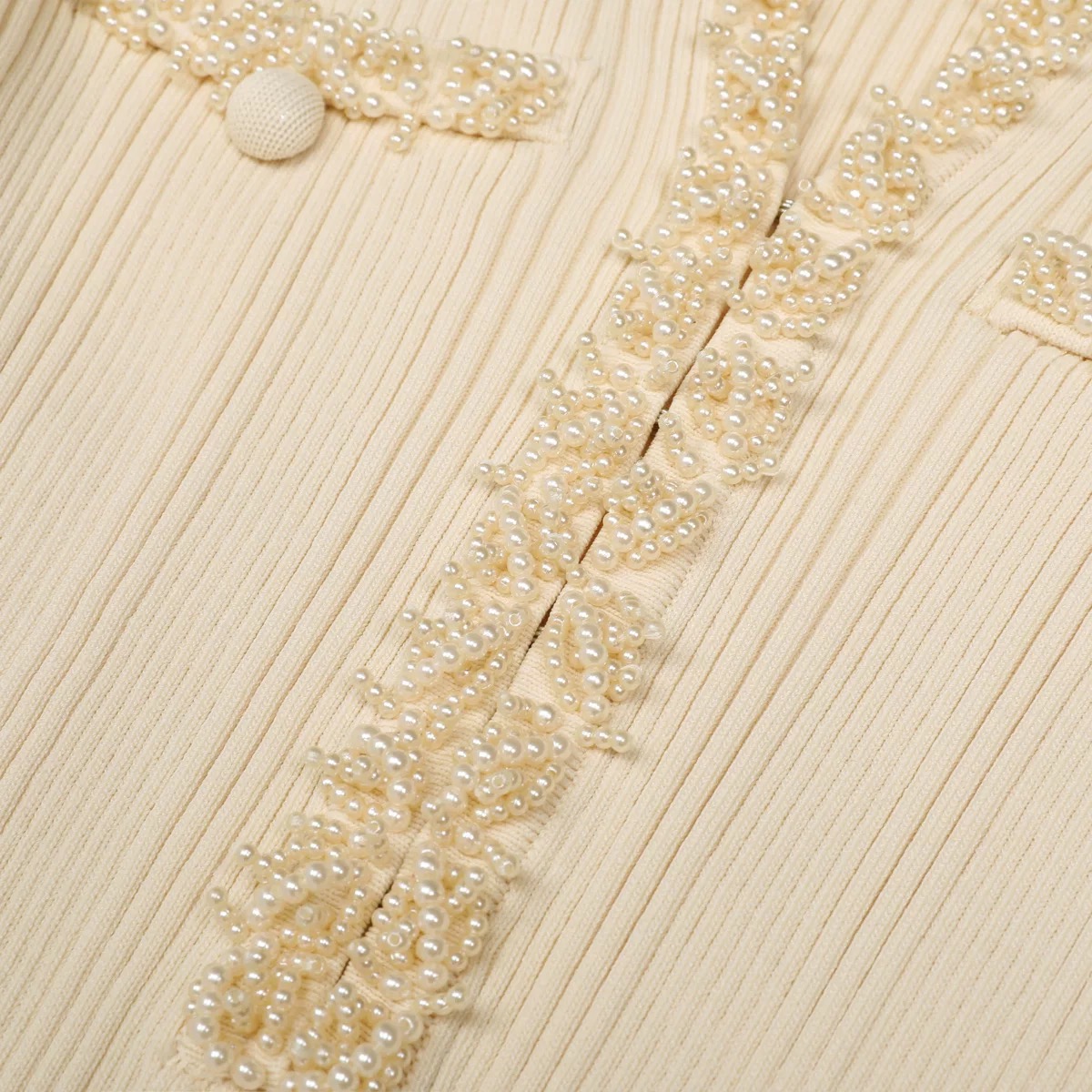 Pearl Embellished Mermaid Knit Dress