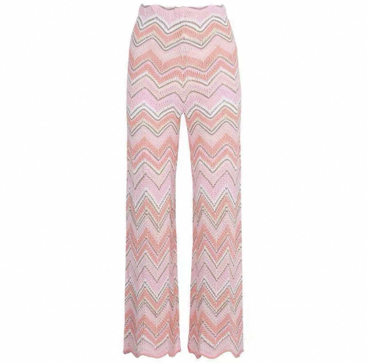 Summer Striped Knit Co-ord Set: Sleeveless Top + Wide Leg Pants