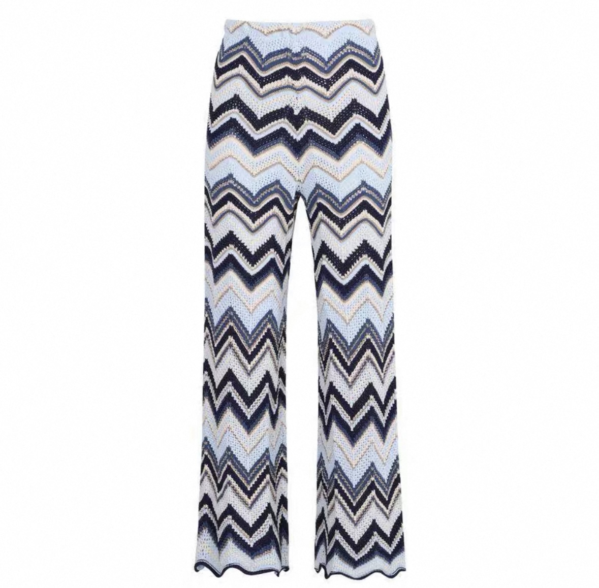 Summer Striped Knit Co-ord Set: Sleeveless Top + Wide Leg Pants